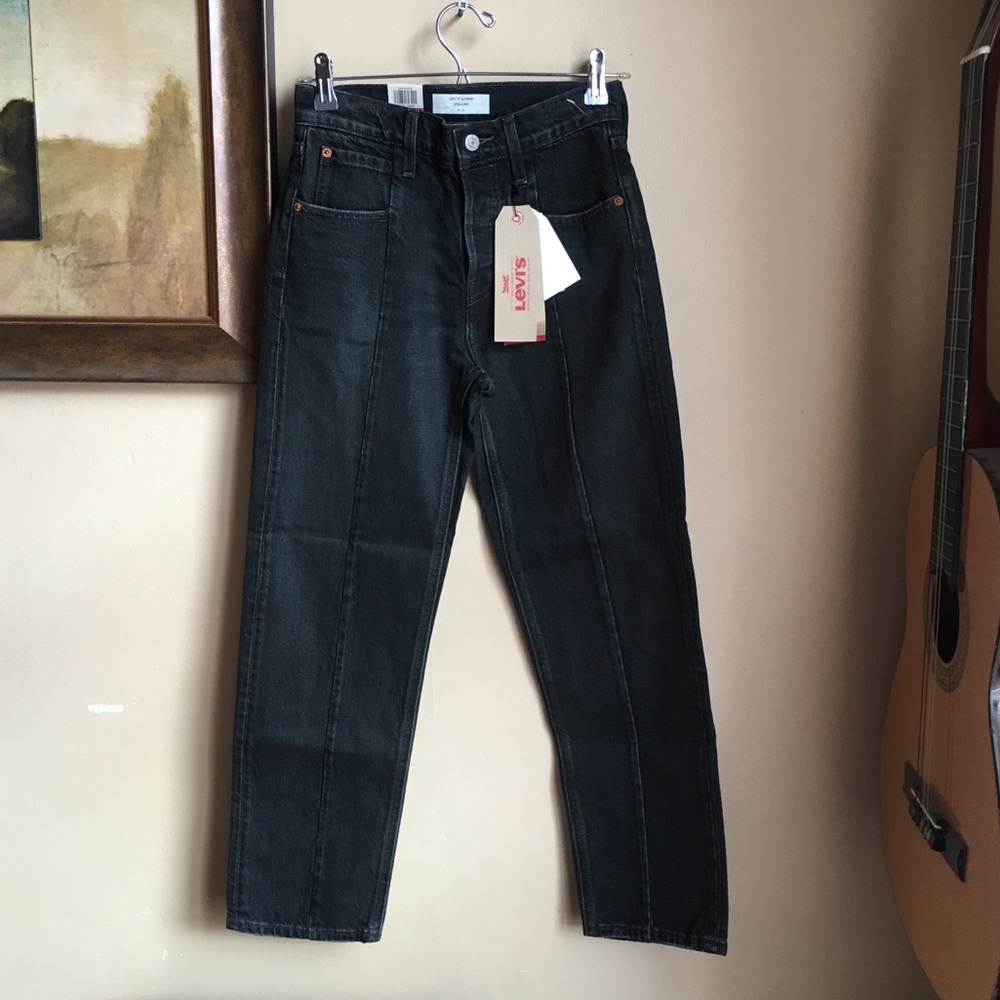 Levi’s Black Denim front seam 100% cotton Straight Leg Jeans
